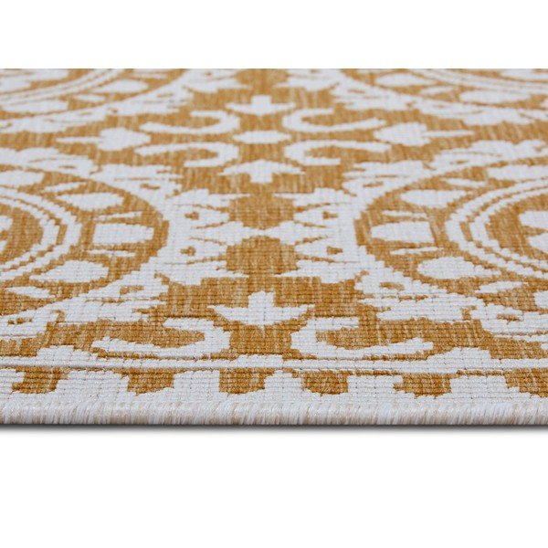 Okkersárga-fehér kültéri szőnyeg 80x250 cm Jardin – NORTHRUGS-image-4