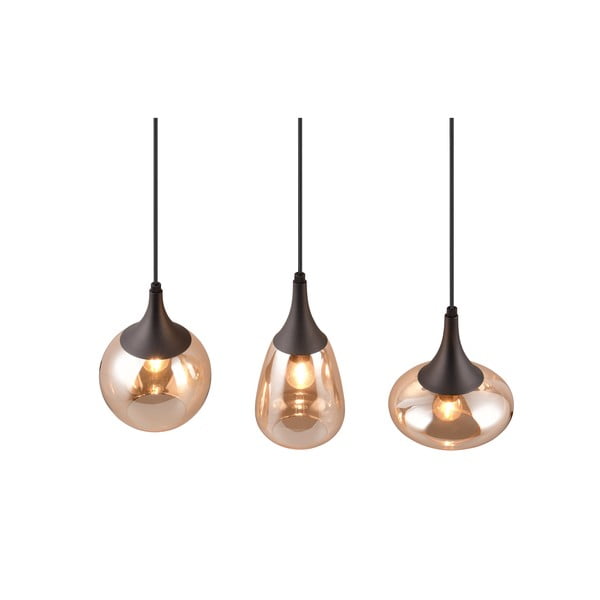 Fekete-narancssárga függőlámpa üveg búrával Lumina – Trio-image-1