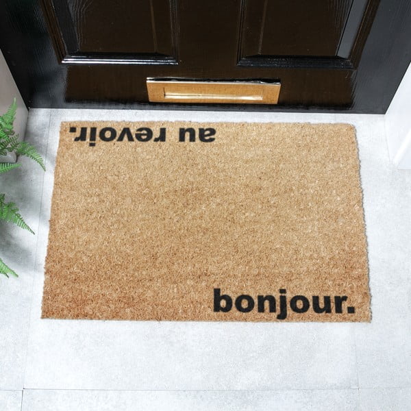 Kókuszrost lábtörlő 40x60 cm Bonjour, Au Revoir – Artsy Doormats-image-2