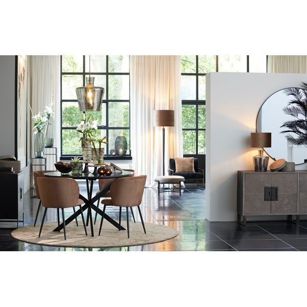 Barna bársony étkezőszék Elyna – Light & Living-image-3