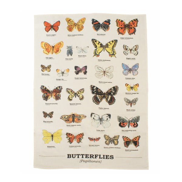 Multi Butterflies pamut konyharuha, 50 x 70 cm - Gift Republic