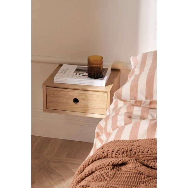 Bézs függő éjjeliszekrény tölgyfa dekorral Time – Ellos Home-image-1