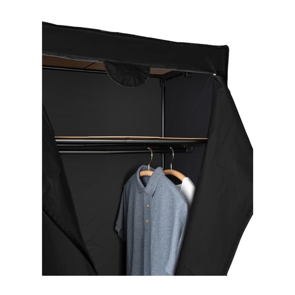 Fekete szövet tárolószekrény, 160 x 50 x 75 cm - Wenko-image-3