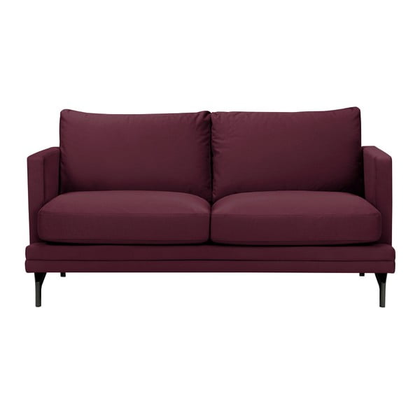 Jupiter bordó kétszemélyes kanapé, fekete lábakkal - Windsor & Co Sofas