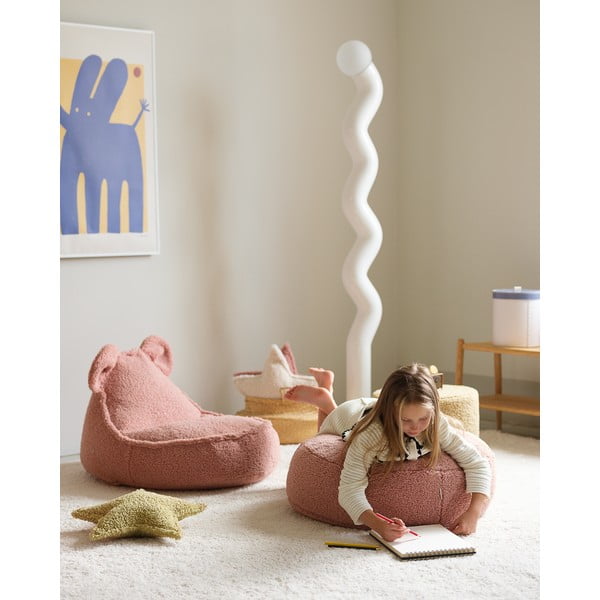 Rózsaszín buklé gyerek babzsákfotel Bear – Wigiwama-image-3