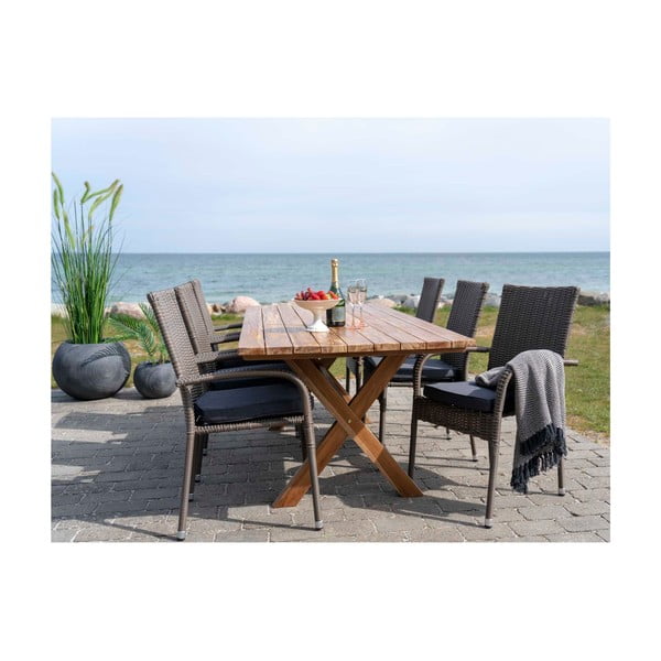 Murcia kültéri újrahasznosított teakfa étkezőasztal, hossz 200 cm - House Nordic-image-4