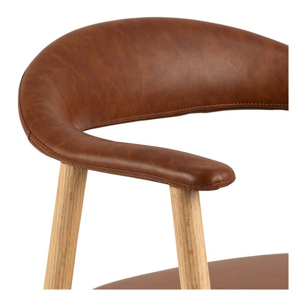 Konyakbarna-natúr színű bőrutánzat étkezőszék szett 2 db-os Addi – Actona-image-4