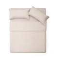 Szürkésbézs kétszemélyes hosszabbított lenkeverék ágyneműhuzat 240x220 cm Simmel – Kave Home