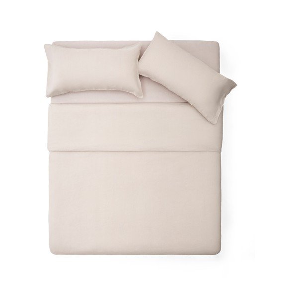 Szürkésbézs kétszemélyes hosszabbított lenkeverék ágyneműhuzat 240x220 cm Simmel – Kave Home