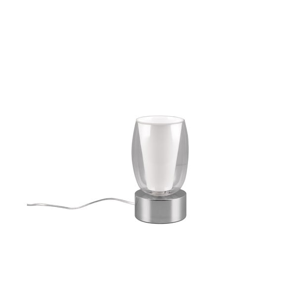 Ezüstszínű asztali lámpa üveg búrával (magasság 24 cm) Barret – Trio Select
