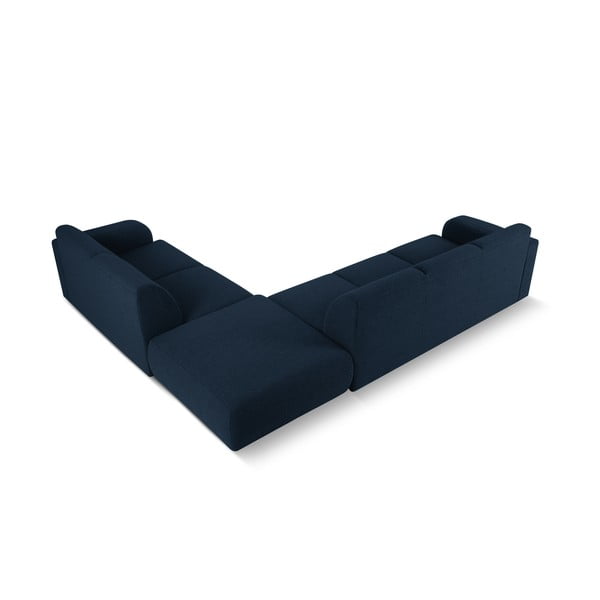 Sötétkék buklé sarokkanapé (jobb oldali) Molino – Micadoni Home-image-3