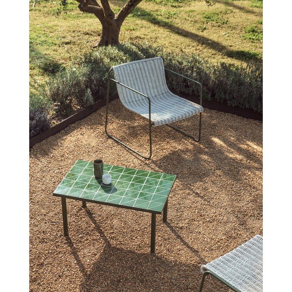 Kerti kisasztal kerámia asztallappal 51x81 cm Maurina – Kave Home-image-1