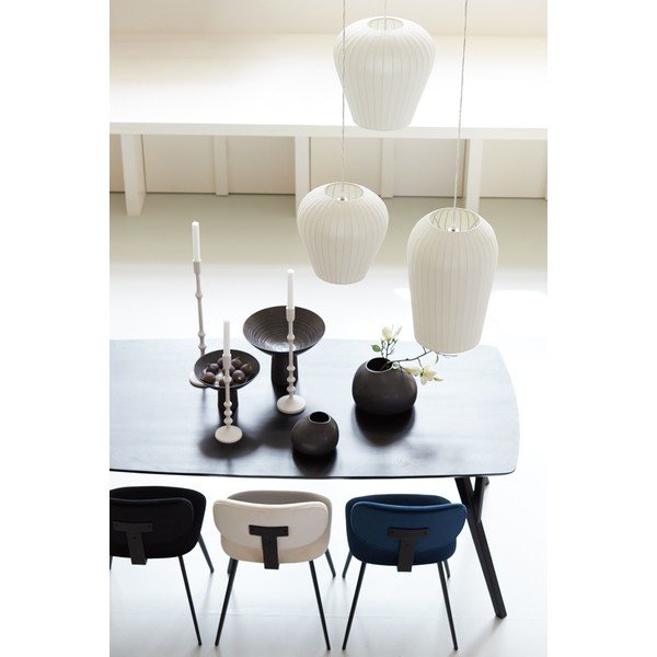 Fekete étkezőasztal akácfa asztallappal 100x220 cm Quenza – Light & Living-image-4