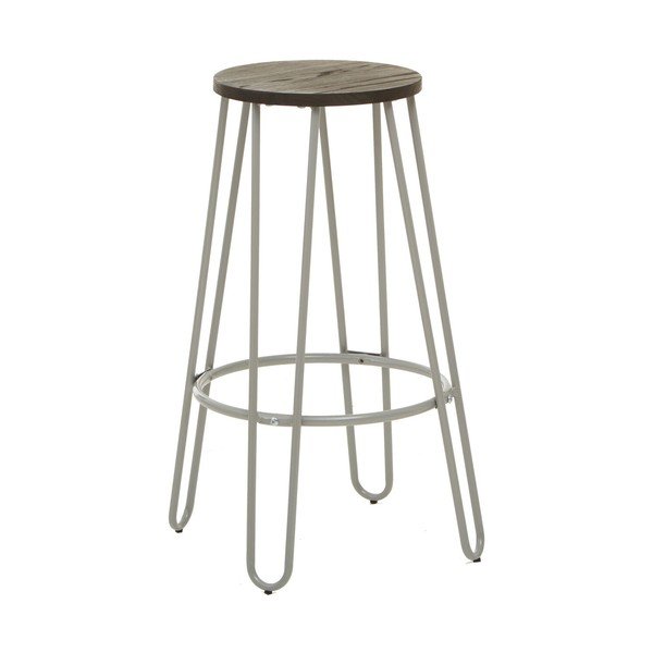 Szürke-sötét natúr színű szilfa bárszék (ülésmagasság 75 cm) District – Premier Housewares