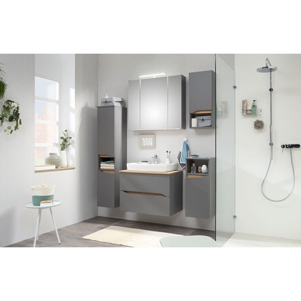 Szürke alacsony fürdőszoba szekrény 30x72 cm Set 357 - Pelipal-image-1