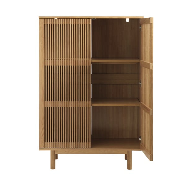 Natúr színű szekrény tölgyfa dekorral 95x140 cm Tiber – Unique Furniture-image-3