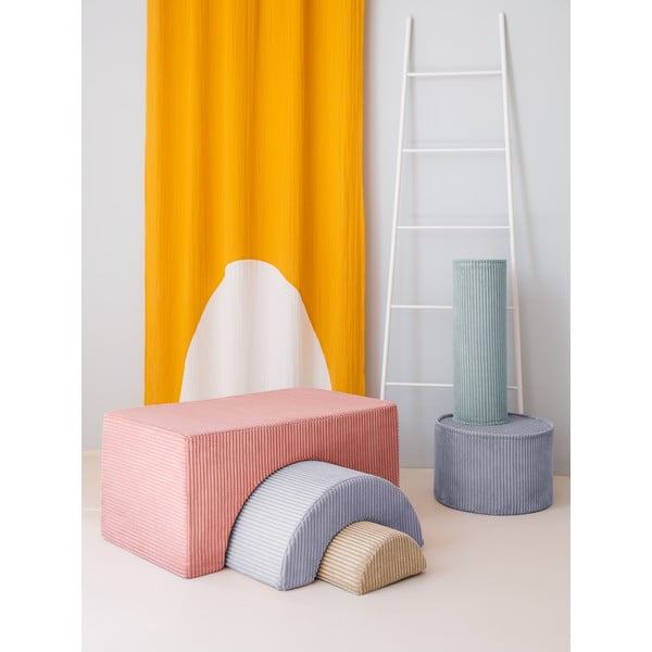 Rózsaszín kordbársony habszivacs játszótér 3 db-os magasság 37 cm 75x49 cm Rainbow Montessori – Wigiwama-image-3