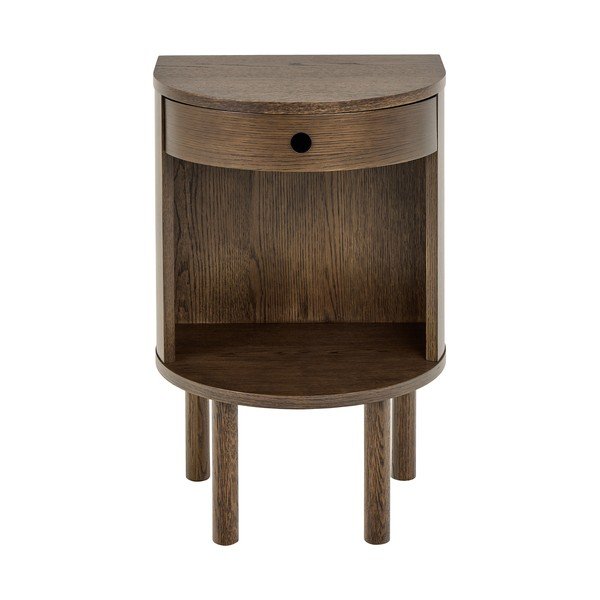 Sötét natúr színű éjjeliszekrény tölgyfa dekorral Paron – Actona