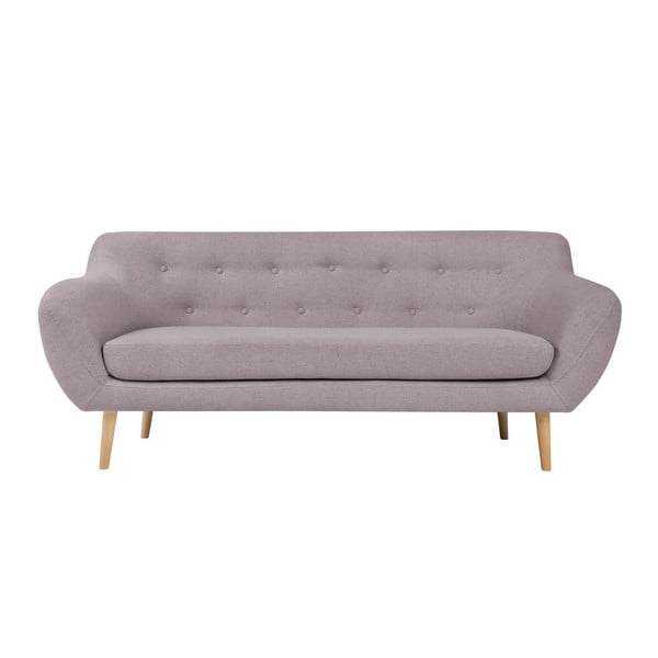 Sicile rózsaszín 3 személyes kanapé világos lábakkal - Mazzini Sofas