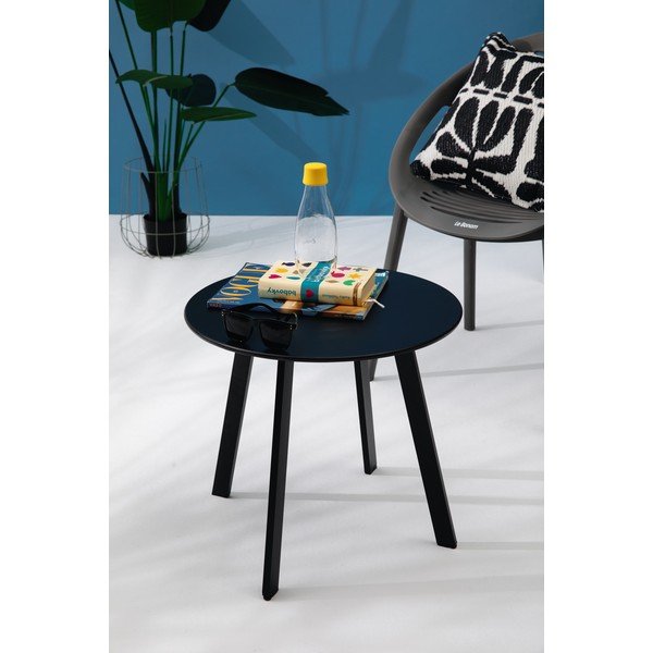 Full Steel fekete kerti asztal, ø 50 cm - Le Bonom-image-3