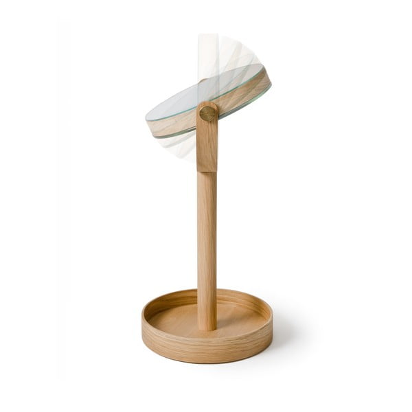 Kozmetikai nagyítós tükör tömörfa kerettel (ötszörös) ø 19,5 cm Magnify – Wireworks-image-4