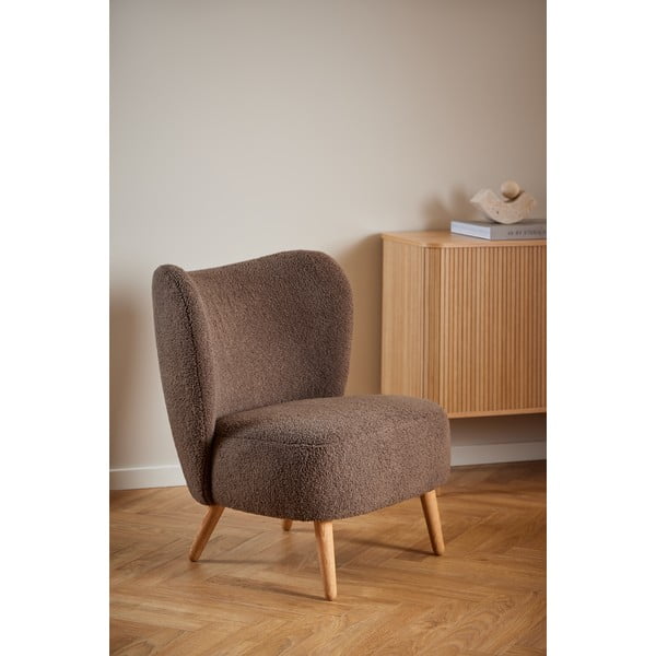 Barna buklé fotel Elmont – Actona-image-1