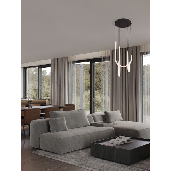 Fehér-matt fekete acél LED dimmelhető függőlámpa akrilüveg búrával ø 41 cm Topaz – Nova Luce-image-1