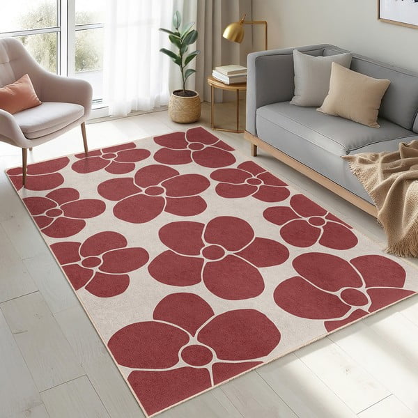 Piros mosható futószőnyeg 60x230 cm Red Meadow – Mila Home-image-4