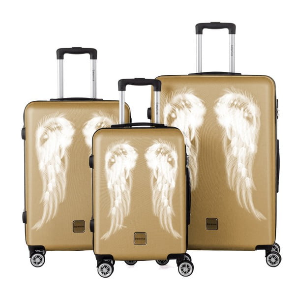 Wings 3 db-os aranyszínű bőrönd szett - Berenice