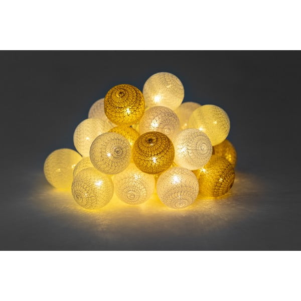 Bézs LED fényfüzér, 30 gömbbel - LUKKA-image-1
