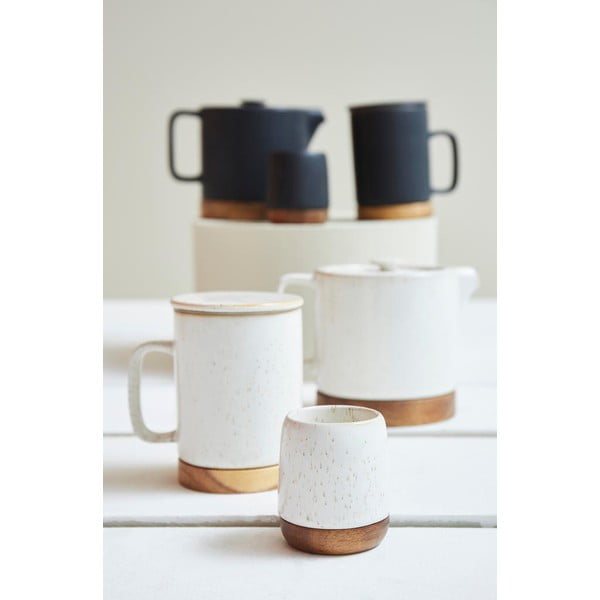 Krémszínű-natúr színű agyagkerámia csésze 100 ml Nordika – Sema-image-1