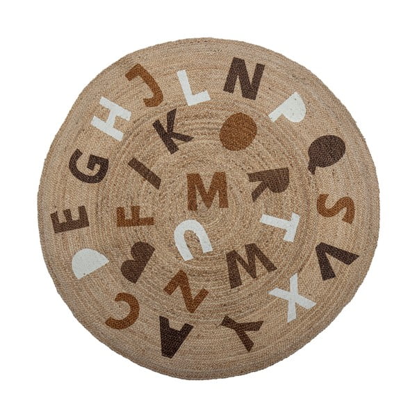Natúr színű juta kerek szőnyeg ø 130 cm Dinne – Bloomingville Mini