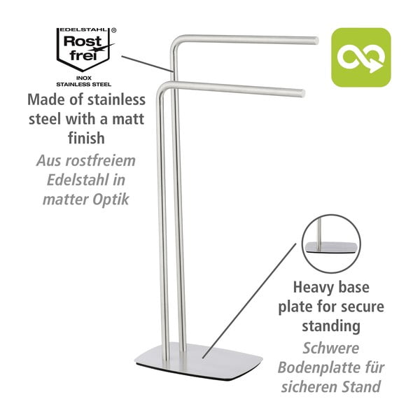 Rozsdamentes acél törölközőtartó állvány Iria – Wenko-image-4