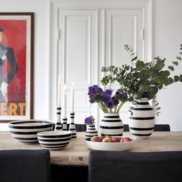 Omaggio fekete-fehér agyagkerámia váza, magasság 20 cm - Kähler Design-image-4