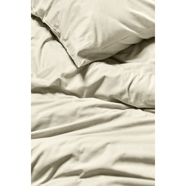Elefántcsont színű kétszemélyes kőmosott pamut ágynemű, 200 x 200 cm - Bonami Selection-image-1