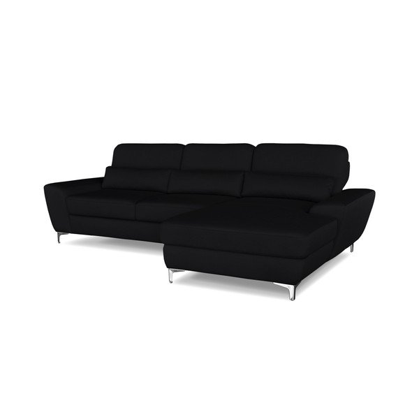 Omega fekete kinyitható sarokkanapé, jobb oldali kivitel - Windsor & Co. Sofas-image-3