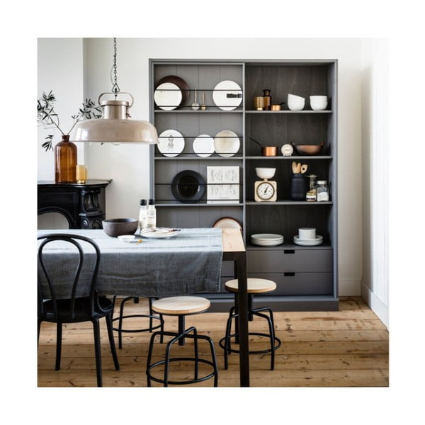 Fekete-fehér fém zsámoly - WOOOD-image-1