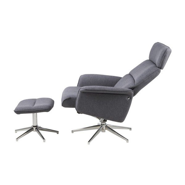 Alura sötétszürke állítható fotel lábtartóval - Actona-image-4