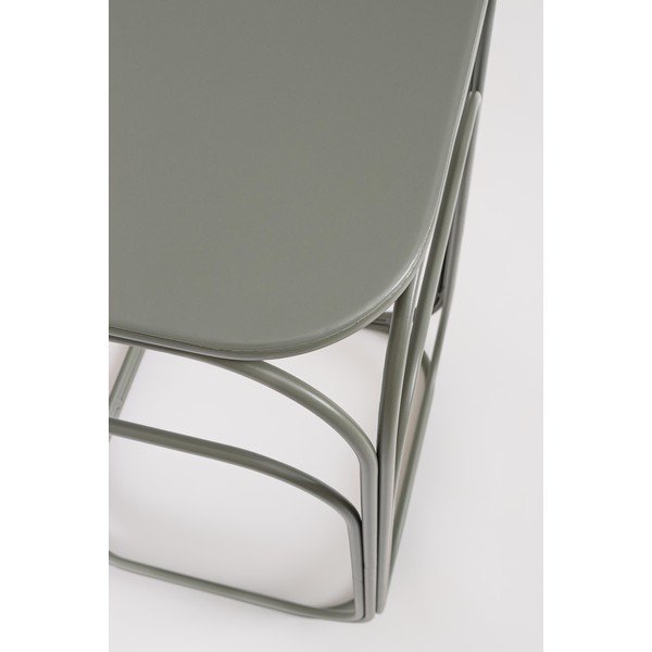 Szürke-terrakotta színű fém dohányzóasztal szett 2 db-os 36x36 cm Clarity – Bizzotto-image-4