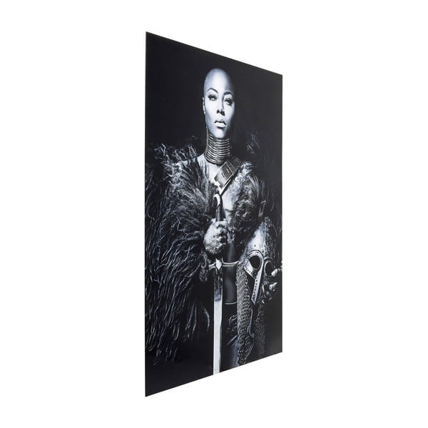 Lady Knight üvegezett fekete-fehér kép, 150 x 100 cm - Kare Design-image-3