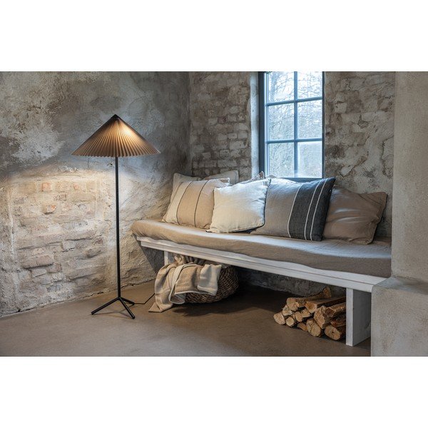 Fekete-szürke állólámpa textil búrával (magasság 140 cm) Plisado – Markslöjd-image-2
