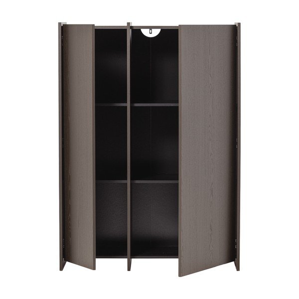 Sötétbarna szekrény kőrisfa dekorral 102x140x44 cm Brock – WOOOD-image-4