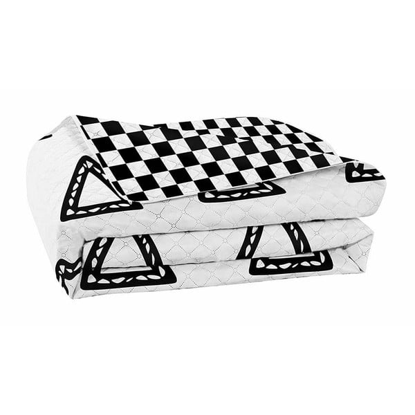 Hypnosis Triumph fekete-fehér kétoldalas mikroszálas ágytakaró, 220 x 240 cm - DecoKing