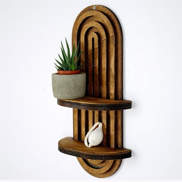 Barna többszintes fali polc 40 cm Raf – Kalune Design-image-2