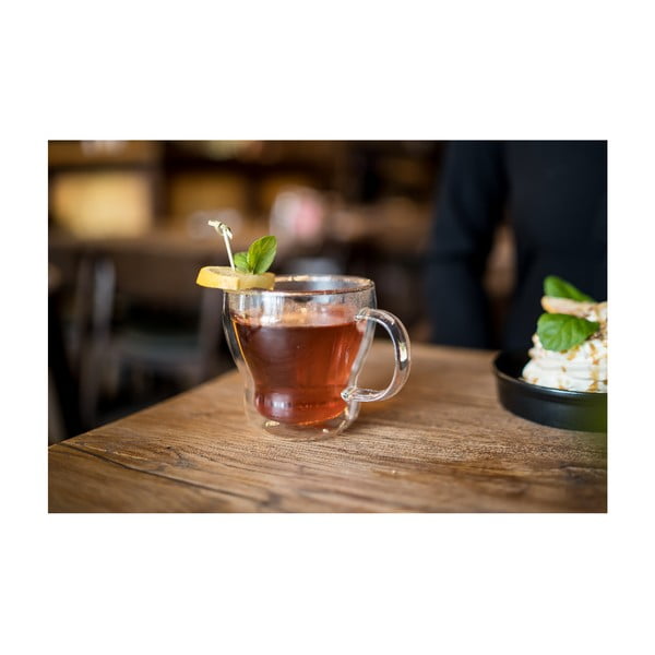 Üveg duplafalú bögre szett cappucinóhoz  2 db-os 370 ml Bolla – Vialli Design-image-3