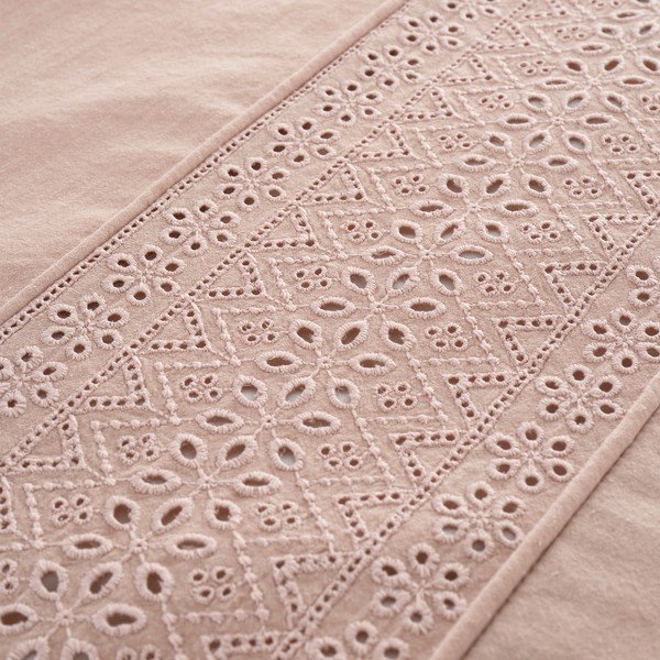 Rózsaszín kétszemélyes-hosszabbított ágyneműhuzat 230x220 cm Broderie Anglaise – Catherine Lansfield-image-3