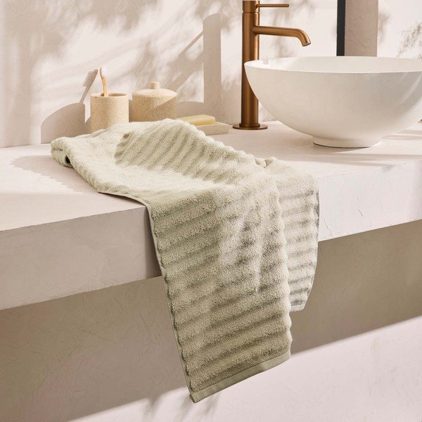 Bézs frottír pamut törölköző 50x90 cm Maya – douceur d'intérieur-image-1