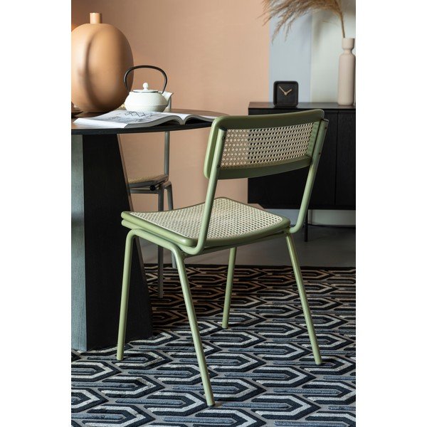 Zöld rattan étkezőszék szett 2 db-os Jort - Zuiver-image-2
