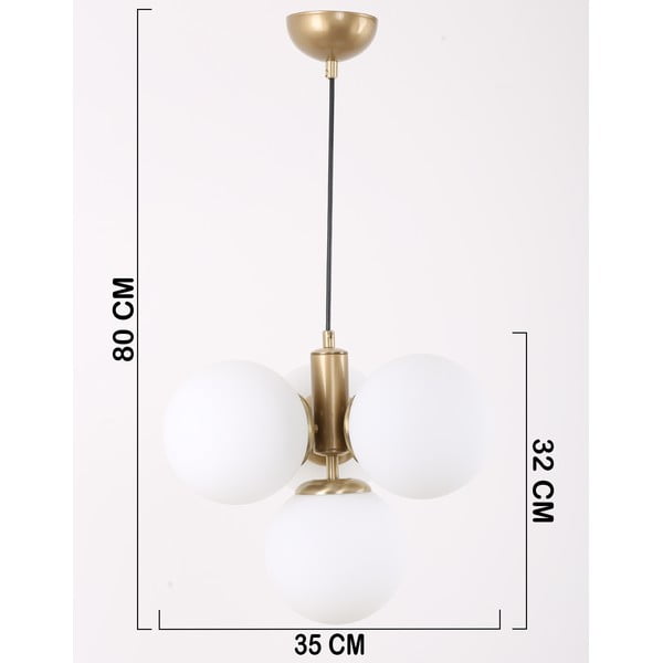 Fehér-aranyszínű függőlámpa üveg búrával ø 15 cm Hector – Squid Lighting-image-4