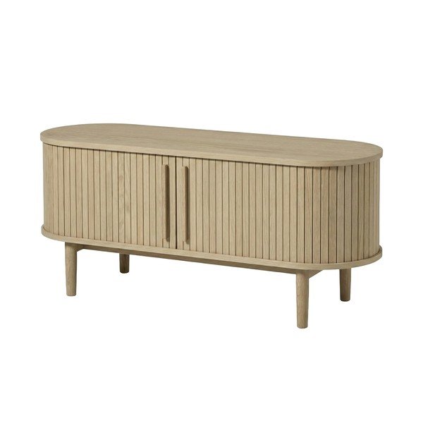 Világos natúr színű TV-állvány tölgyfa dekorral 140x56x40 cm Meta – Unique Furniture